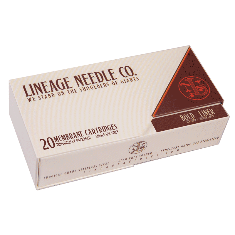 Lineage Needle Co's popular tattoo needle box