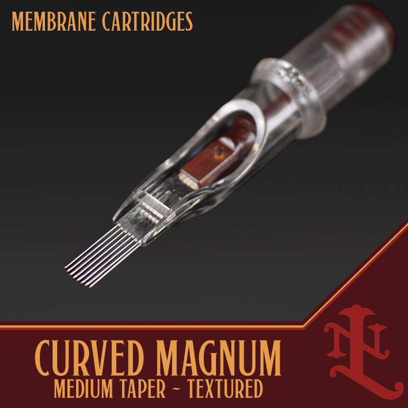 Curved Magnum Textured Medium Taper cartridge tattoo needle